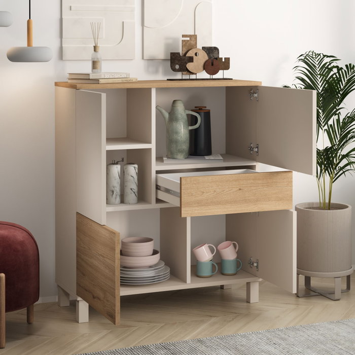 Hanah Home Armario Multiusos Mood - MD3-CS Arena y Roble Hanah Home Armario Multiusos Mood - MD3-CS Arena y Roble